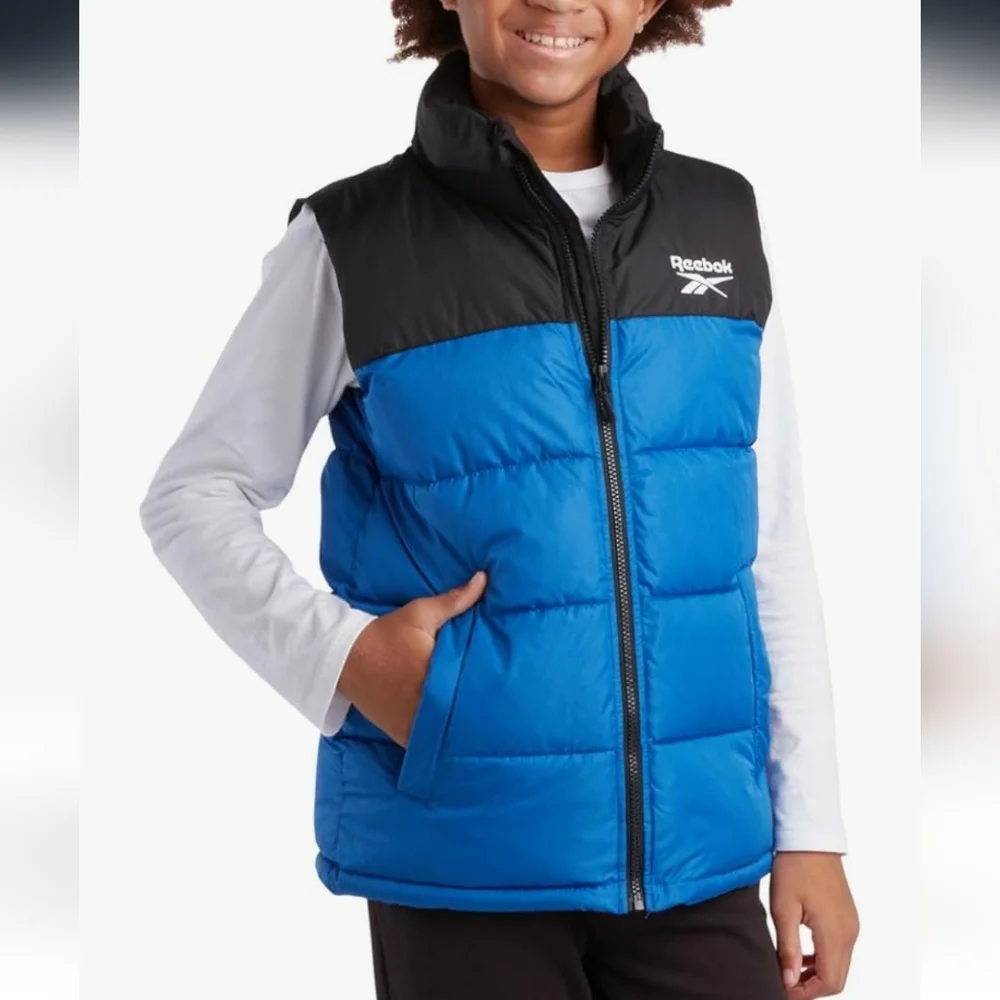 Reebok Boys Puffer Lightweight Quilted Full Zip Vest SIZE XL (18/20 Years) - Picture 1 of 9